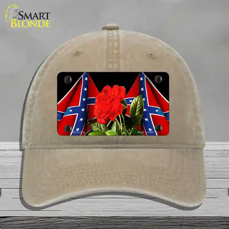 Rebel Rose Novelty License Plate Hat Unconstructed Cotton / Khaki