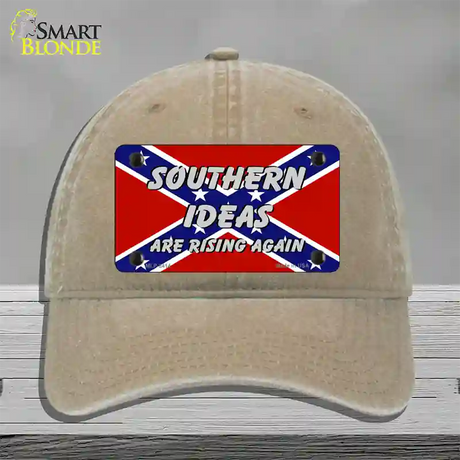 Southern Ideas Risin Again Novelty License Plate Hat Unconstructed Cotton / Khaki