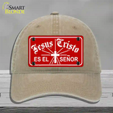 Jesus Cristo Novelty License Plate Hat Unconstructed Cotton / Khaki