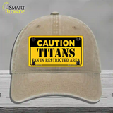 Caution Titans Novelty License Plate Hat Unconstructed Cotton / Khaki