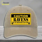 Caution Ravens Novelty License Plate Hat Unconstructed Cotton / Khaki