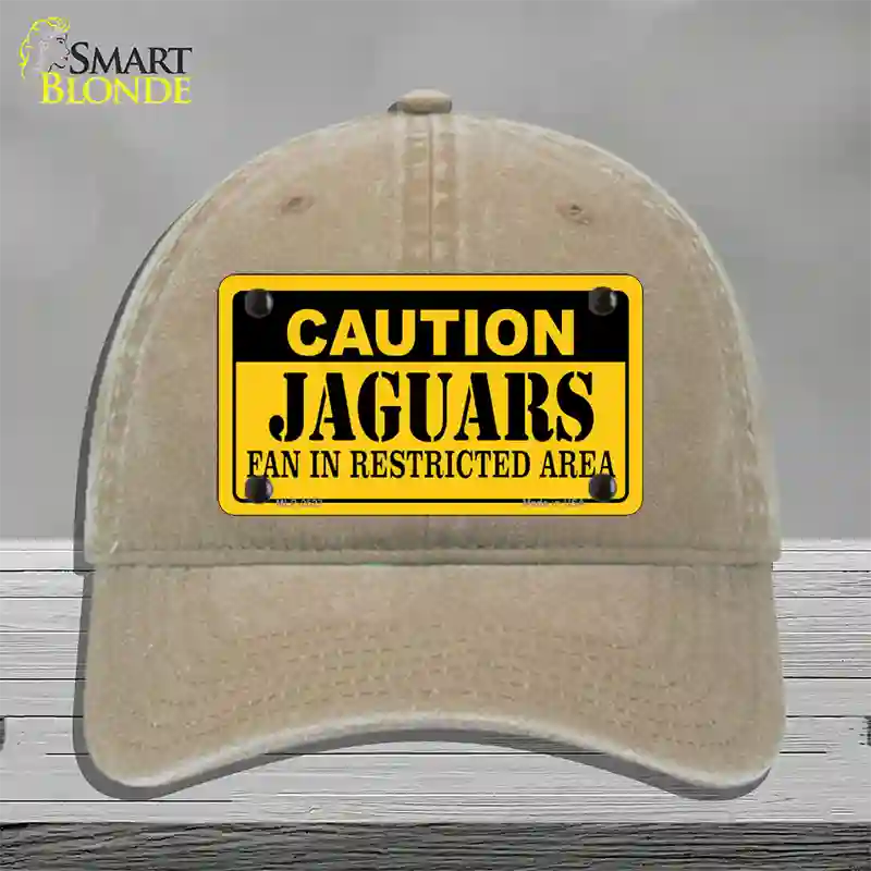 Caution Jaguars Novelty License Plate Hat Unconstructed Cotton / Khaki