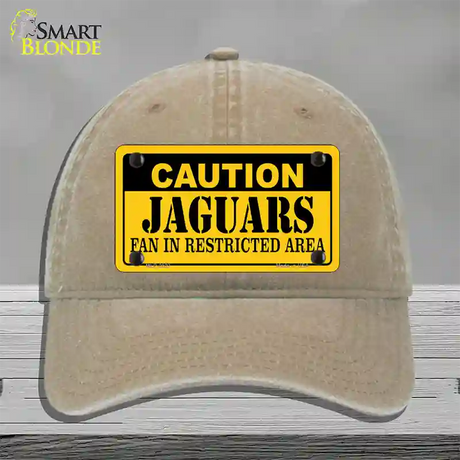 Caution Jaguars Novelty License Plate Hat Unconstructed Cotton / Khaki