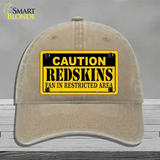 Caution Redskins Novelty License Plate Hat Unconstructed Cotton / Khaki