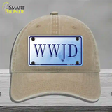 WWJD Novelty License Plate Hat Unconstructed Cotton / Khaki