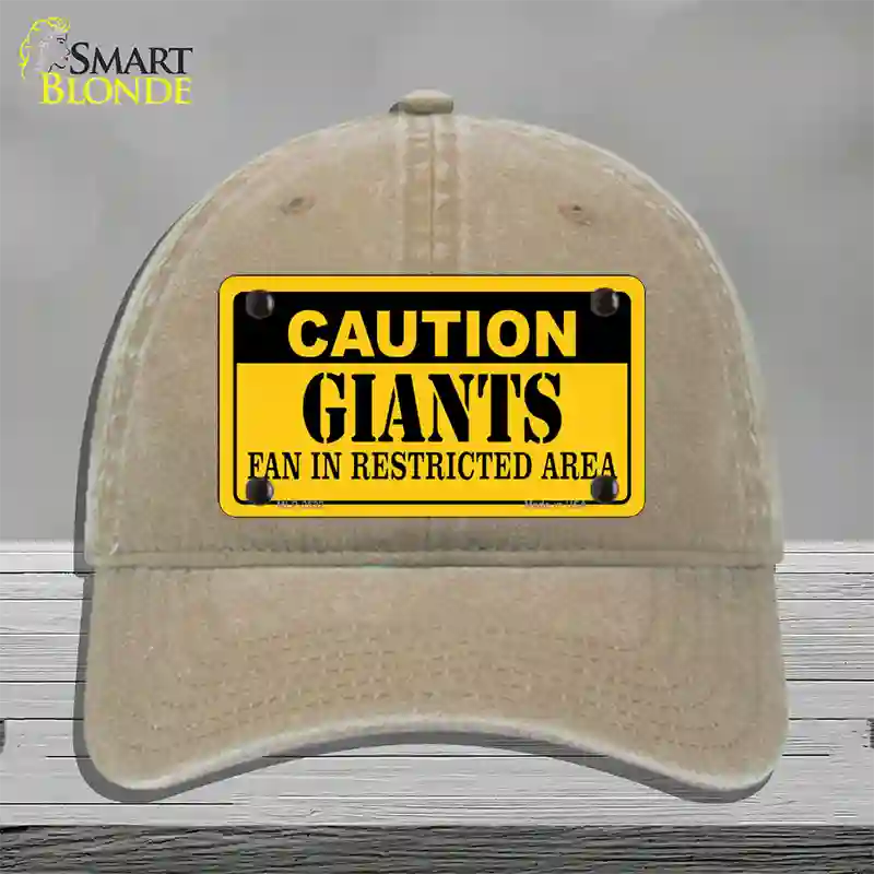 Caution Giants Novelty License Plate Hat Unconstructed Cotton / Khaki