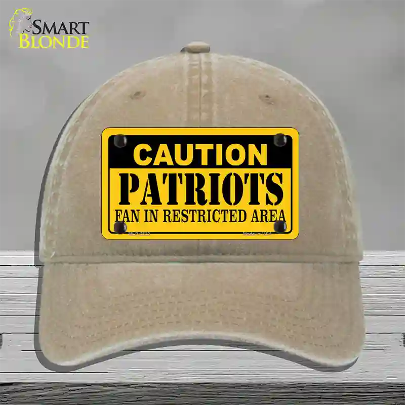 Caution Patriots Novelty License Plate Hat Unconstructed Cotton / Khaki