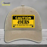 Caution 49ers Novelty License Plate Hat Unconstructed Cotton / Khaki