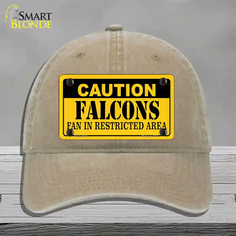 Caution Falcons Novelty License Plate Hat Unconstructed Cotton / Khaki