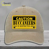 Caution Buccaneers Novelty License Plate Hat Unconstructed Cotton / Khaki