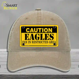 Caution Eagles Novelty License Plate Hat Unconstructed Cotton / Khaki