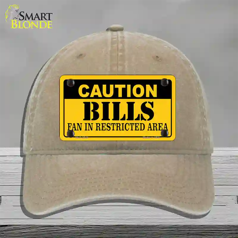 Caution Bills Novelty License Plate Hat Unconstructed Cotton / Khaki