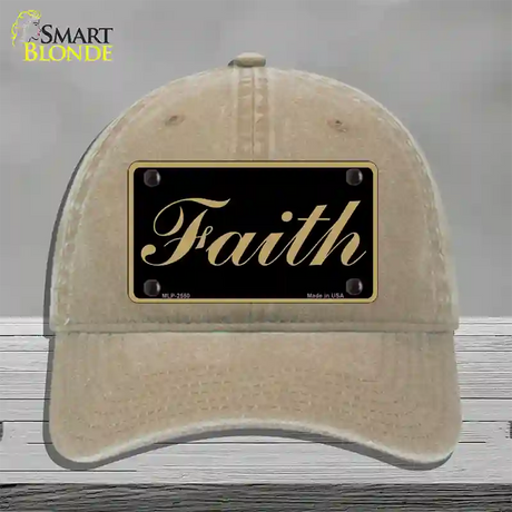 Faith Novelty License Plate Hat Unconstructed Cotton / Khaki