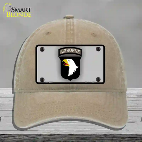 Airborne Eagle Novelty License Plate Hat Unconstructed Cotton / Khaki