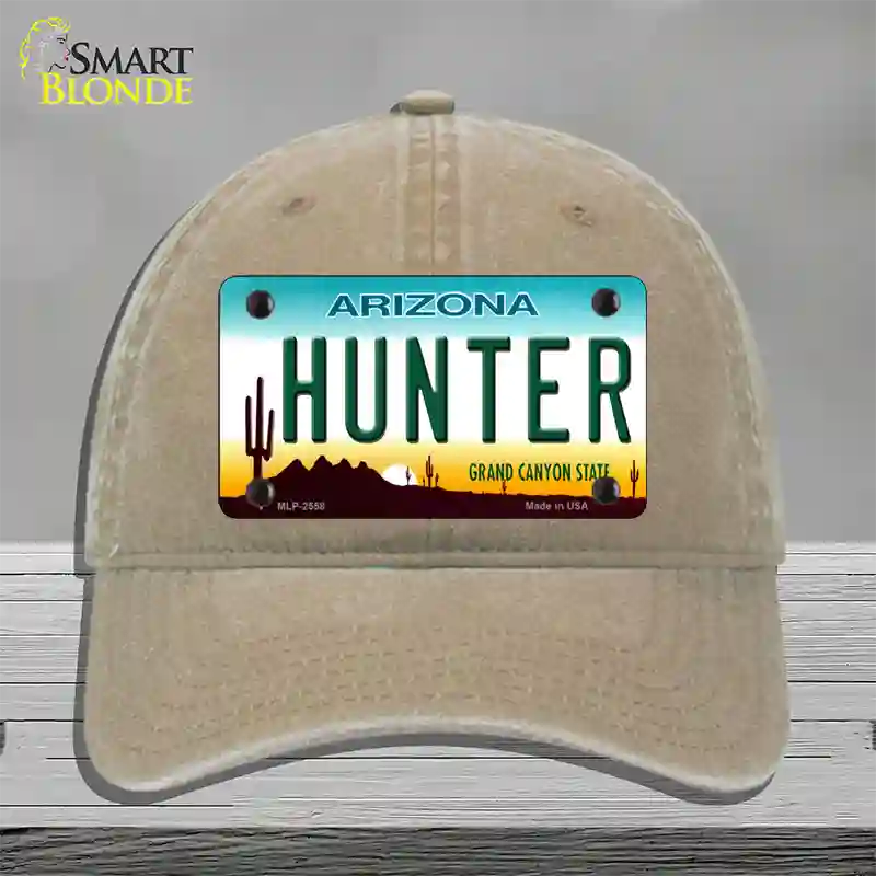 Hunter Arizona Novelty License Plate Hat Unconstructed Cotton / Khaki