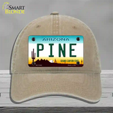 Pine Arizona Novelty License Plate Hat Unconstructed Cotton / Khaki