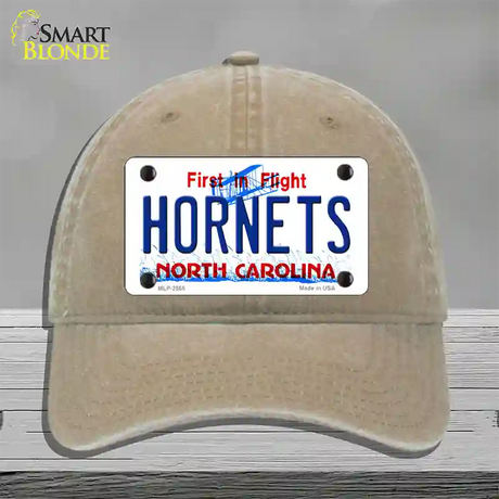 Hornets North Carolina State Novelty License Plate Hat Unconstructed Cotton / Khaki