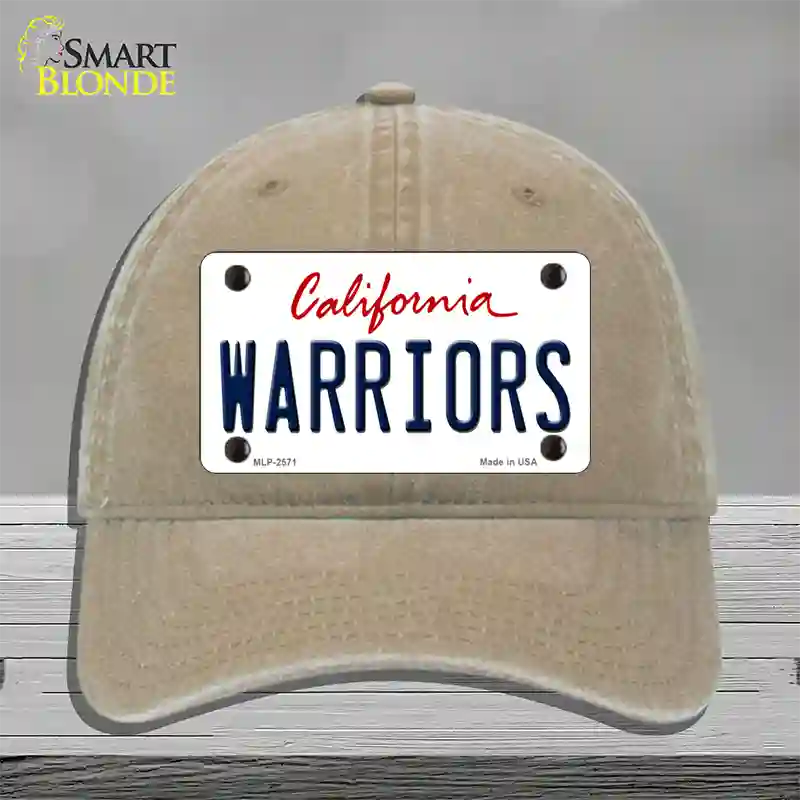 Warriors California State Novelty License Plate Hat Unconstructed Cotton / Khaki