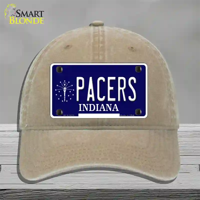 Pacers Indiana State Novelty License Plate Hat Unconstructed Cotton / Khaki