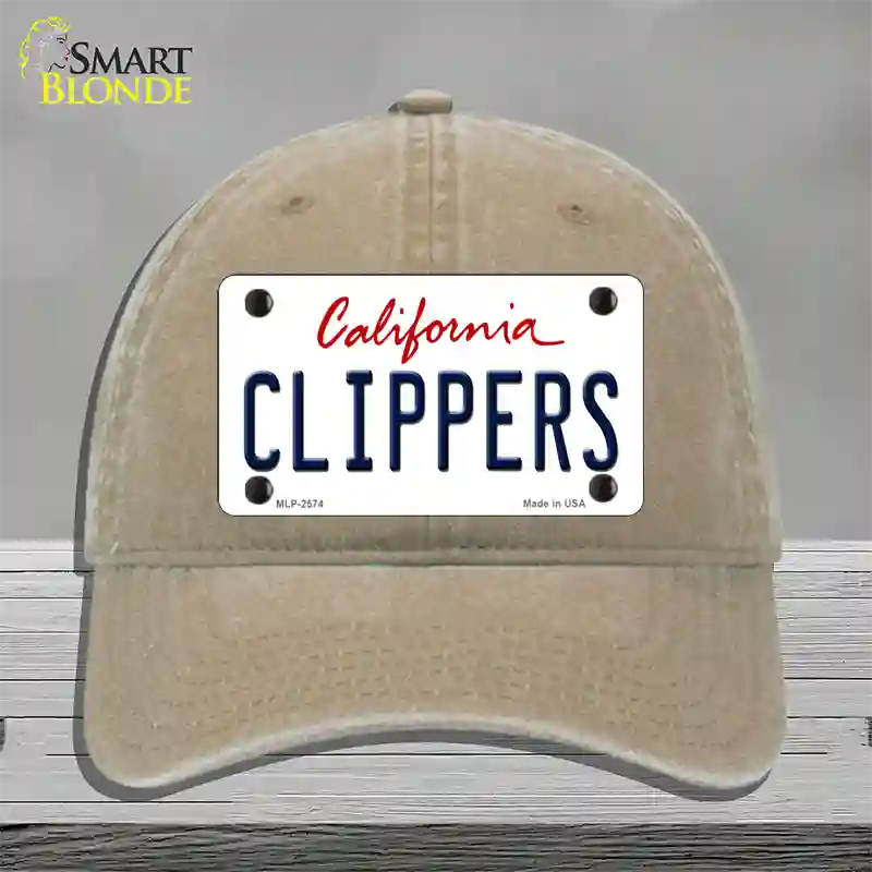 Clippers California State Novelty License Plate Hat Unconstructed Cotton / Khaki