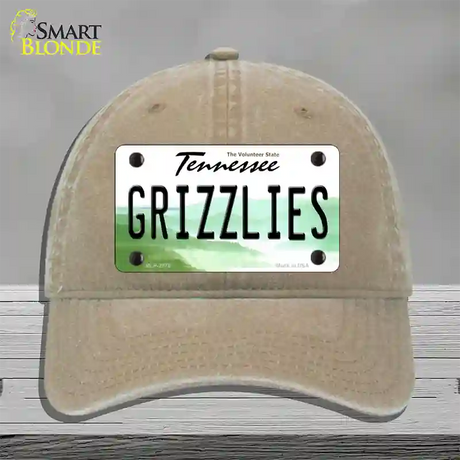 Grizzlies Tennessee State Novelty License Plate Hat Unconstructed Cotton / Khaki