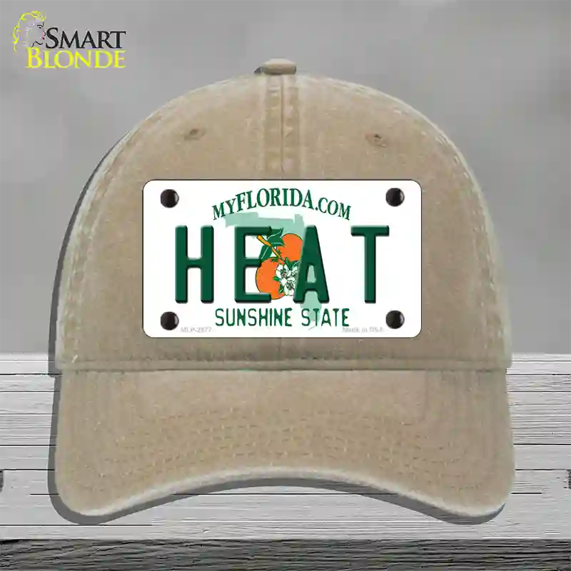 Heat Florida State Novelty License Plate Hat Unconstructed Cotton / Khaki