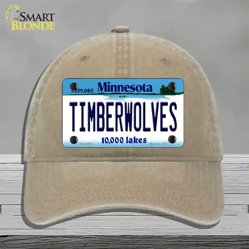 Timberwolves Minnesota State Novelty License Plate Hat Unconstructed Cotton / Khaki