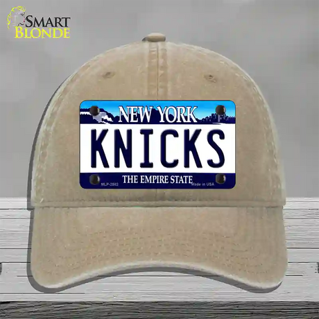 Knicks New York State Novelty License Plate Hat Unconstructed Cotton / Khaki