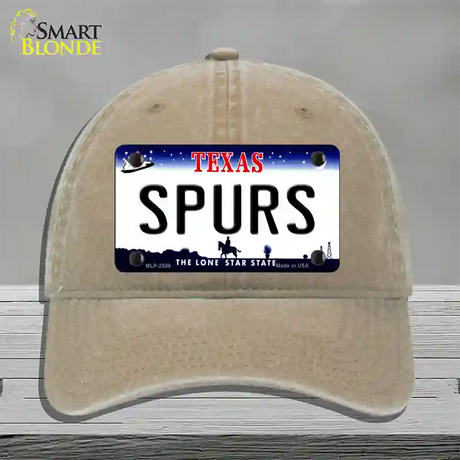 Spurs Texas State Novelty License Plate Hat Unconstructed Cotton / Khaki