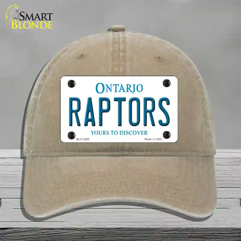 Raptors Ontario State Novelty License Plate Hat Unconstructed Cotton / Khaki