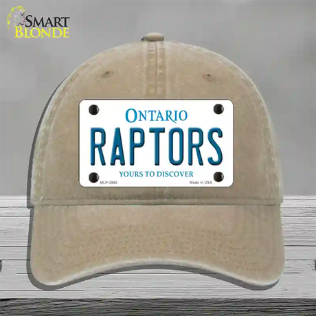 Raptors Ontario State Novelty License Plate Hat Unconstructed Cotton / Khaki