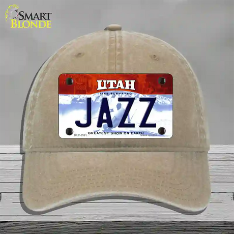 Jazz Utah State Novelty License Plate Hat Unconstructed Cotton / Khaki