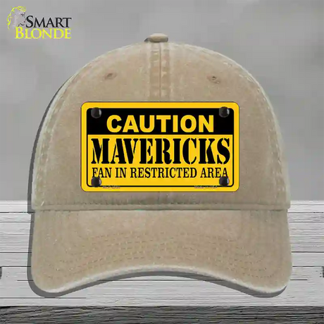 Caution Mavericks Fan Novelty License Plate Hat Unconstructed Cotton / Khaki