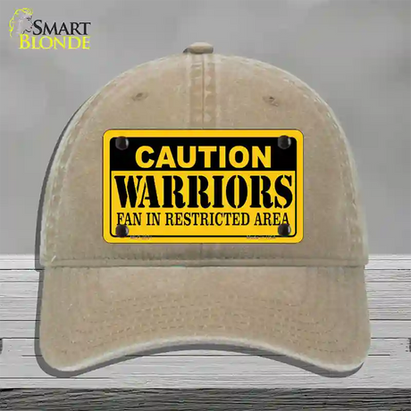 Caution Warriors Fan Novelty License Plate Hat Unconstructed Cotton / Khaki