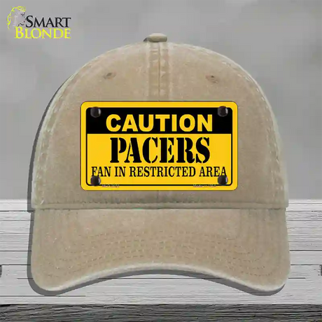 Caution Pacers Novelty License Plate Hat Unconstructed Cotton / Khaki