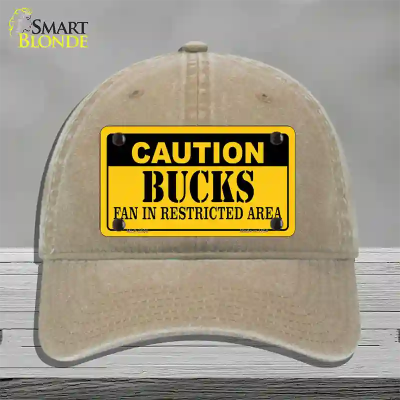 Caution Bucks Fan Novelty License Plate Hat Unconstructed Cotton / Khaki