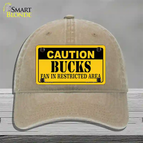 Caution Bucks Fan Novelty License Plate Hat Unconstructed Cotton / Khaki