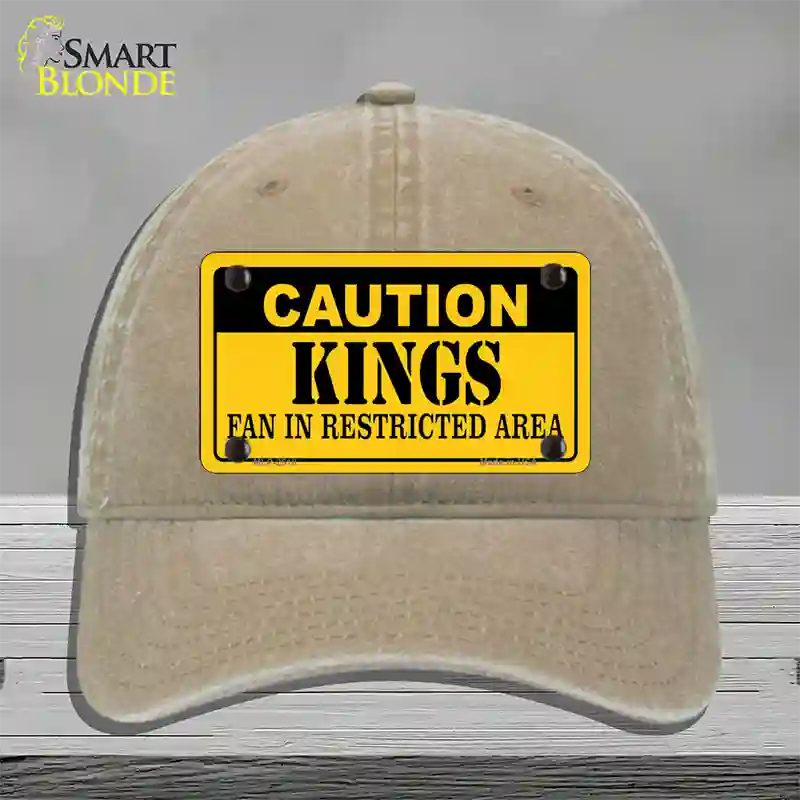 Caution Kings Fan Novelty License Plate Hat Unconstructed Cotton / Khaki