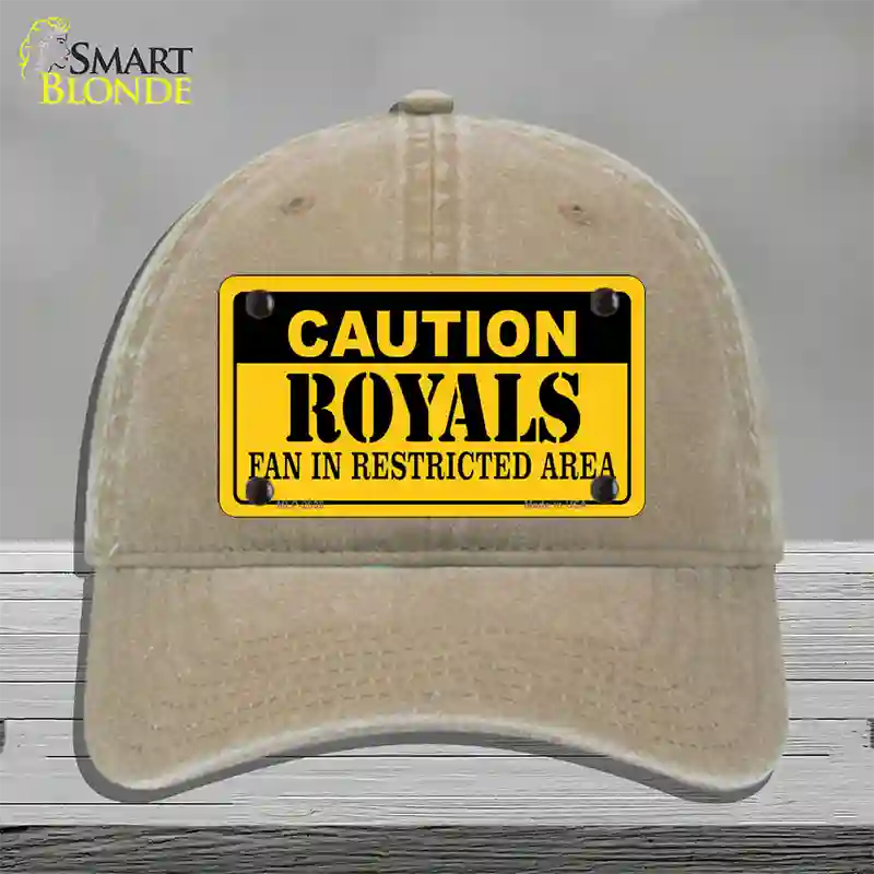 Caution Royals Fan Novelty License Plate Hat Unconstructed Cotton / Khaki