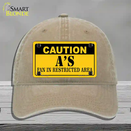 Caution As Fan Novelty License Plate Hat Unconstructed Cotton / Khaki