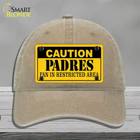 Caution Padres Fan Novelty License Plate Hat Unconstructed Cotton / Khaki