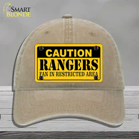 Caution Rangers Fan Novelty License Plate Hat Unconstructed Cotton / Khaki