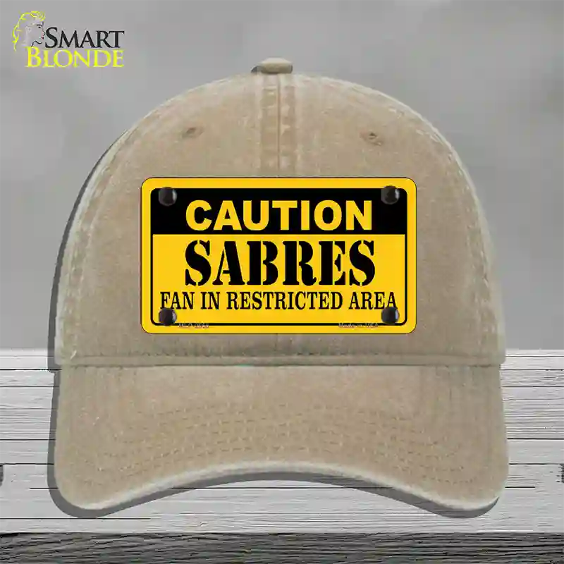 Caution Sabres Novelty License Plate Hat Unconstructed Cotton / Khaki