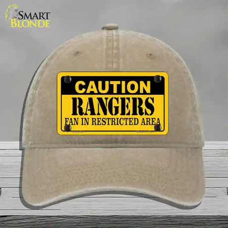 Caution Rangers Novelty License Plate Hat Unconstructed Cotton / Khaki