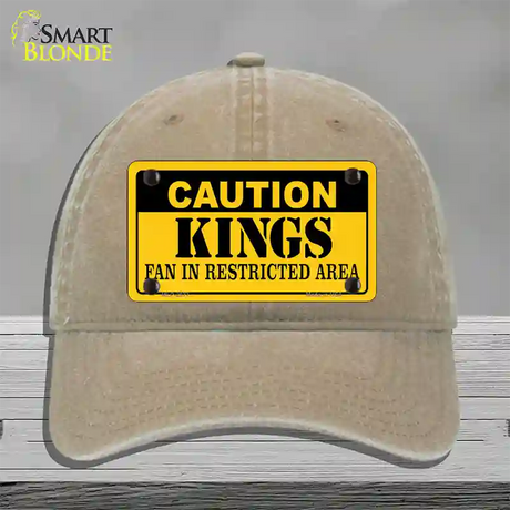 Caution Kings Novelty License Plate Hat Unconstructed Cotton / Khaki