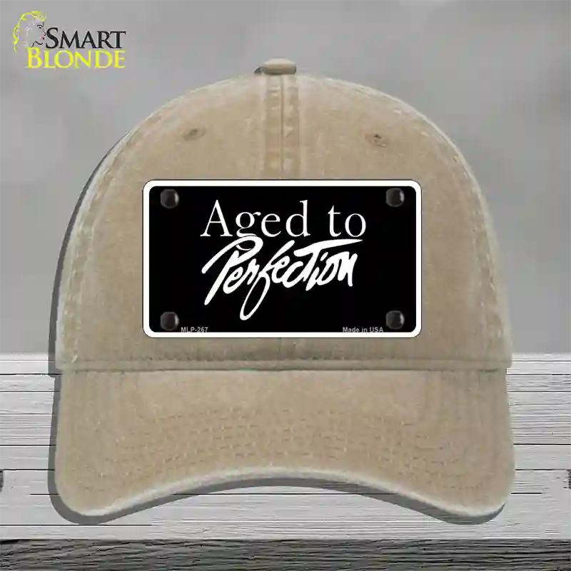 Aged To Perfection Novelty License Plate Hat Unconstructed Cotton / Khaki