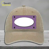 Purple White Chevon White Center Oval Novelty License Plate Hat Unconstructed Cotton / Khaki