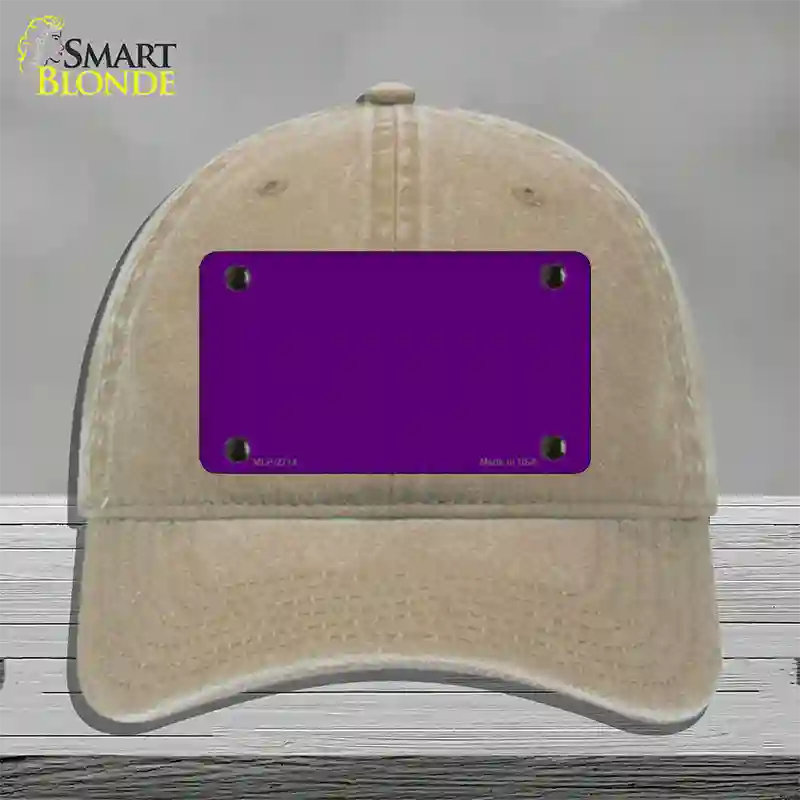 Purple Solid Novelty License Plate Hat Unconstructed Cotton / Khaki