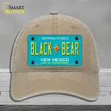 Black Bear New Mexico Teal Novelty License Plate Hat Unconstructed Cotton / Khaki