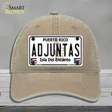 Adjuntas Novelty License Plate Hat Unconstructed Cotton / Khaki